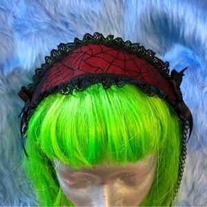 Japan Fashion Jirai Kei Gothic Lolita Spiderweb Lace Headdress Hairband Harajuku